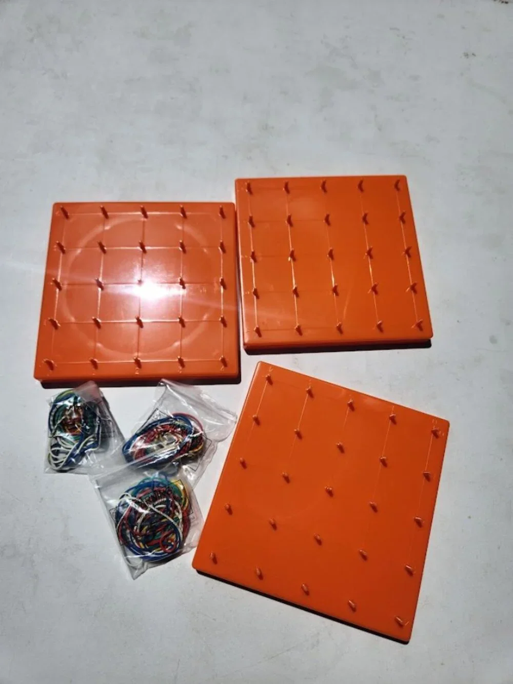 NEW 3X Geoboards Orange Math Manipulatives Grid 5x5 3 Pack School Supplies Class